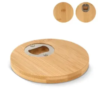 Bamboo coaster & bottle opener - LT93098 (gadzety reklamowe)